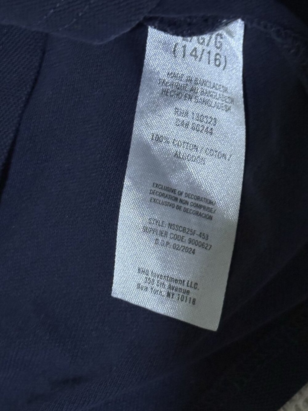 Nautica Youth Polo Shirt Boys L 14/16 Navy Blue Short Sleeve Logo - Picture 5 of 8